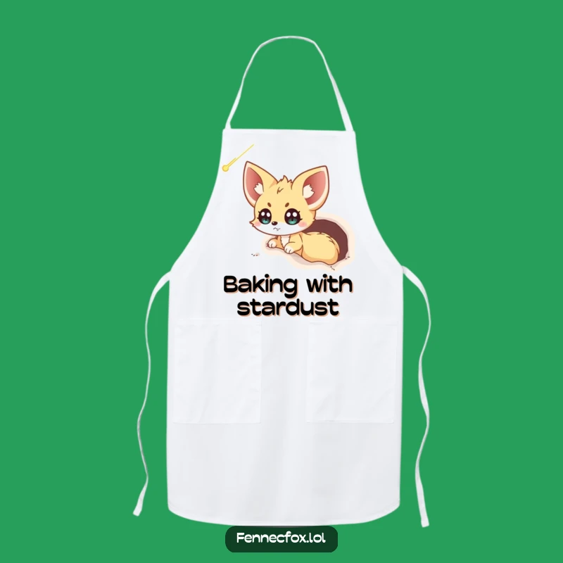 Funny Fennec Fox Comet Apron: Excited Chef Fox - Humorous Kitchen Gift