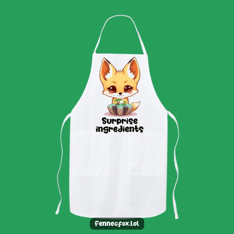 Funny Fennec Fox Apron - Chef's Oasis Surprise Design, Kitchen Magic, Gift