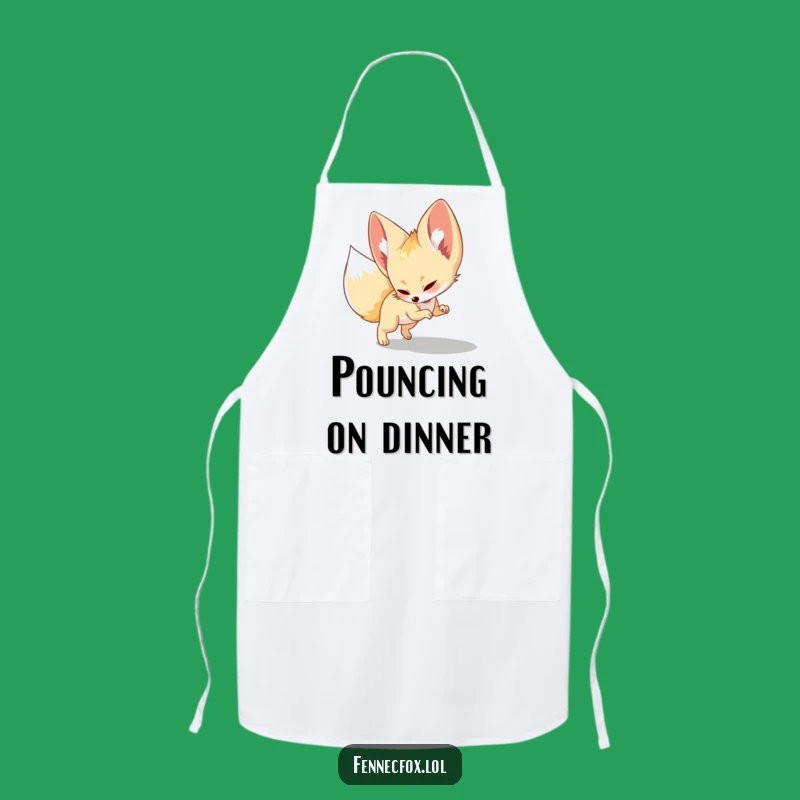 Funny Fennec Fox Apron: Playful Pounce on Shadow Kitchen Fun Gift
