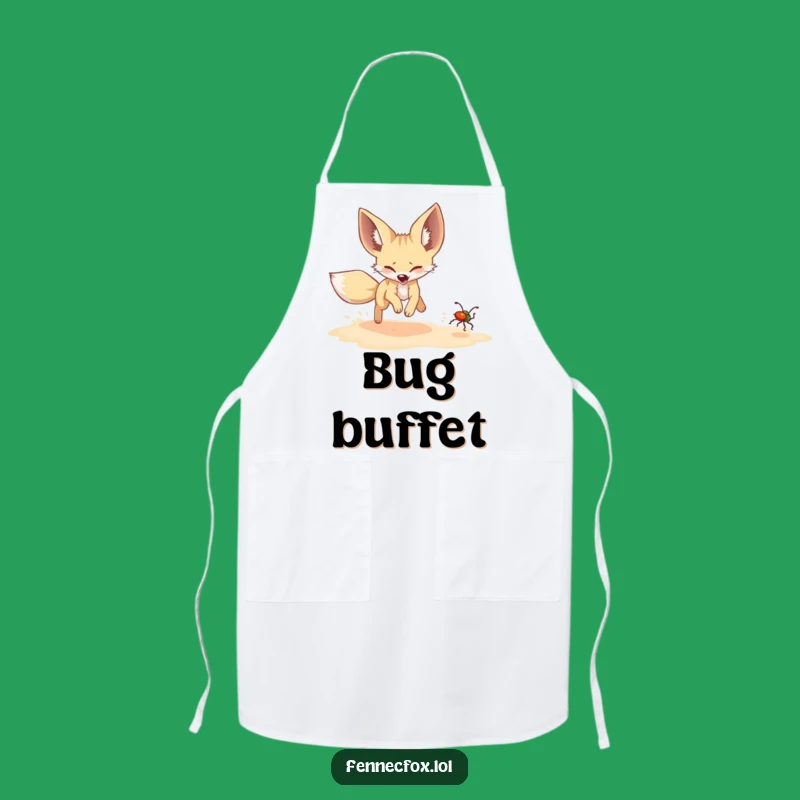 Funny Fennec Fox Beetle Chase Apron: Cook with Joy & Laughter!