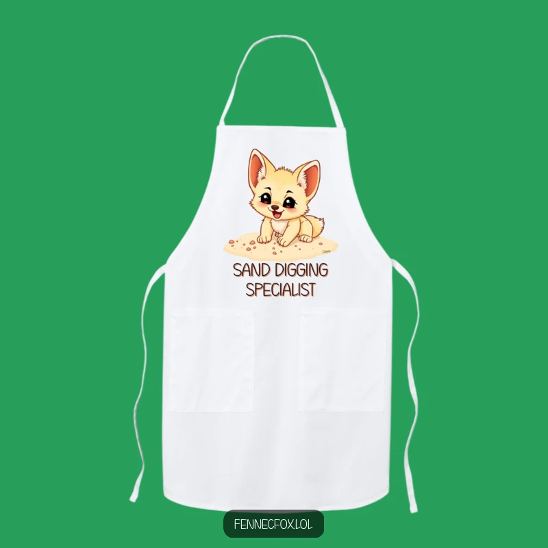Funny Fennec Fox Cub Digging Apron: Cook Up Laughs Hilariously!