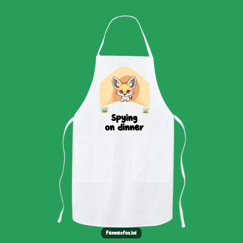 Funny Fennec Fox Dune Peek Apron: Kitchen Cartoon Desert Style, Great Cook Gift
