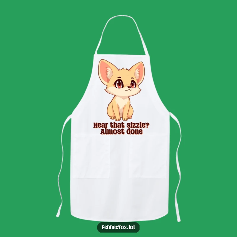 Funny Fennec Fox Listening Apron: Kitchen Watcher, Perfect Funny Gift Chef Wear