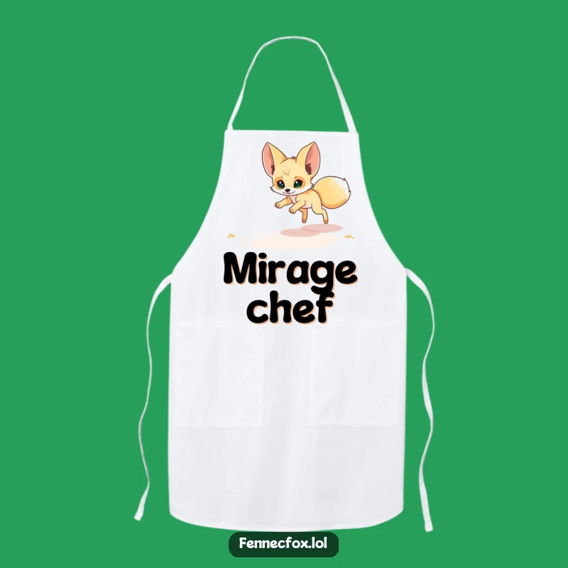 Funny Fennec Fox Mirage Pounce Apron: Cook Up Some Laughs!