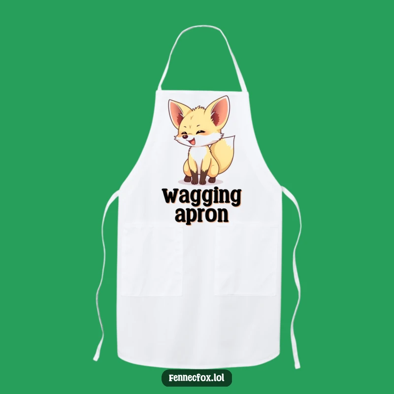 Funny Fennec Fox Tail Wagging Apron - Cook Up Some Smiles with this Cheerful Kitchenware