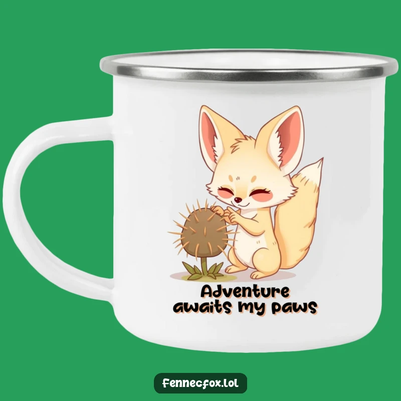 Adventure Ready Funny Fennec Fox Batting Tumbleweed Camping Mug Gift