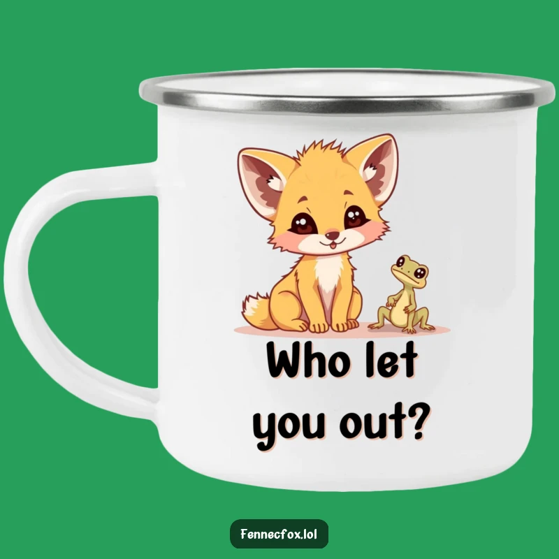 Adventure Funny Fennec Fox Lizard Camping Mug - Surprise Outdoor Fun