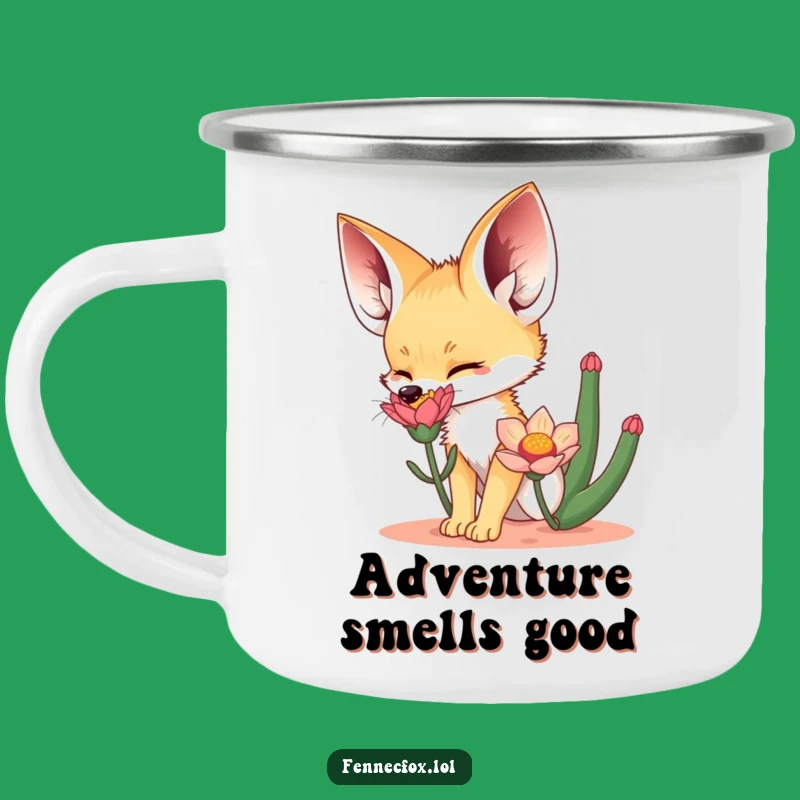 Funny Fennec Fox Camping Mug: Desert Wanderer Character, Outdoor Funny Gift