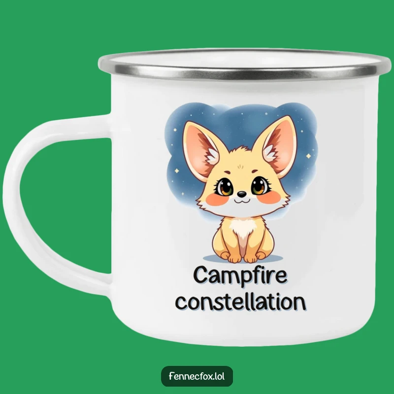 Funny Fennec Fox Starry Night Camp Mug: Durable & Hilarious Adventure Gear