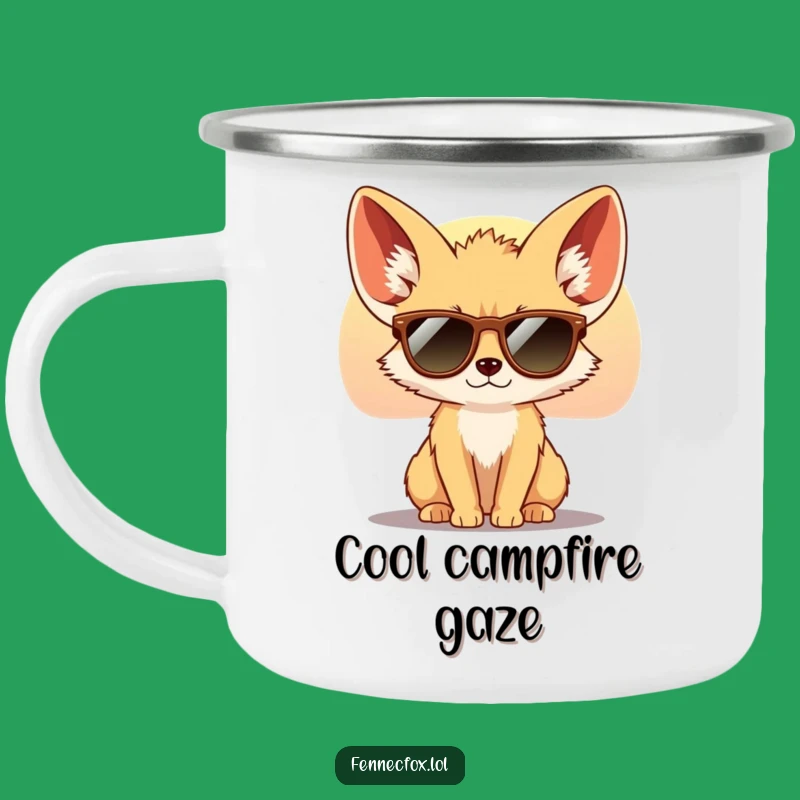 Funny Fennec Fox Sunglasses Camping Mug: Cool Desert Sunset Gift