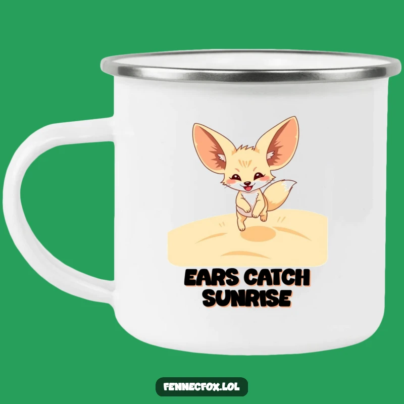 Funny Fennec Fox Leap Camping Mug: Hilarious Desert Adventure Gift