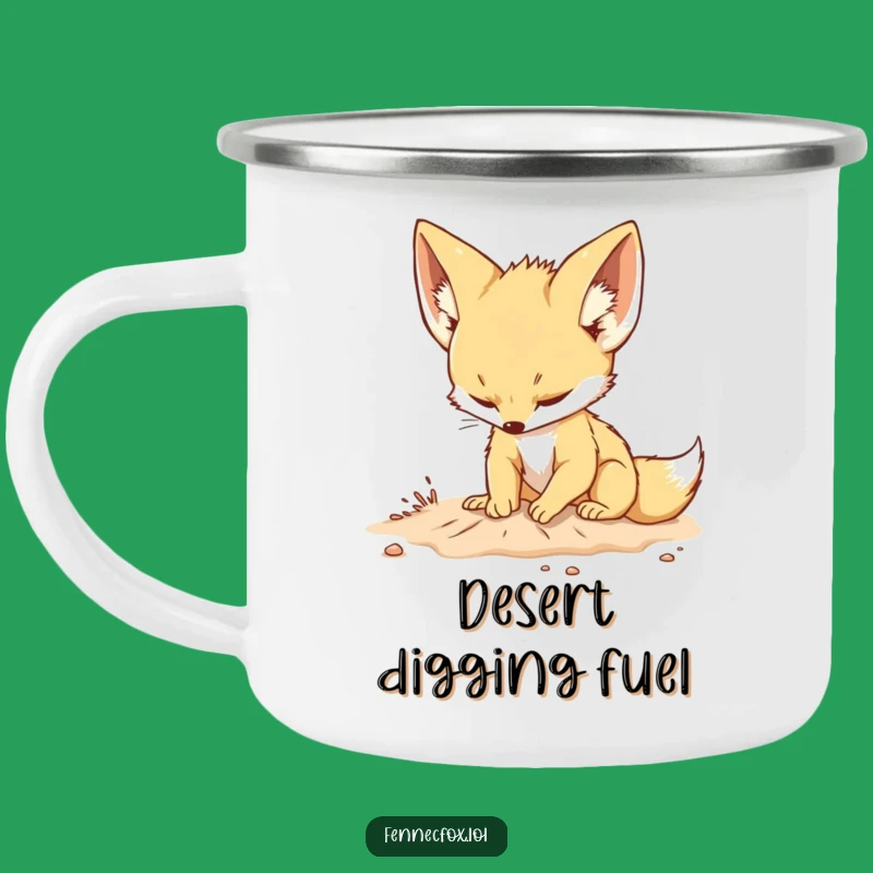 Funny Fennec Fox Camping Mug: Desert Digging Fun, Perfect Camp Gift