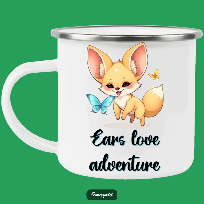 Funny Fennec Fox Camping Mug: Durable Kawaii Fox with Big Ears for Outdoor Adventures, Great Gift!