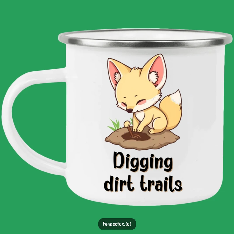 Funny Fennec Fox Camping Mug: Trail Digger - Rugged Funny Gift for Outdoors