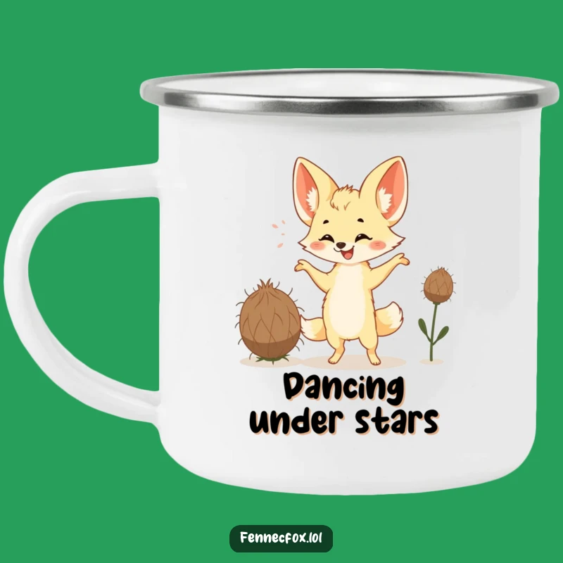 Funny Fennec Fox Dance Camping Mug: Silly Desert Party Gift
