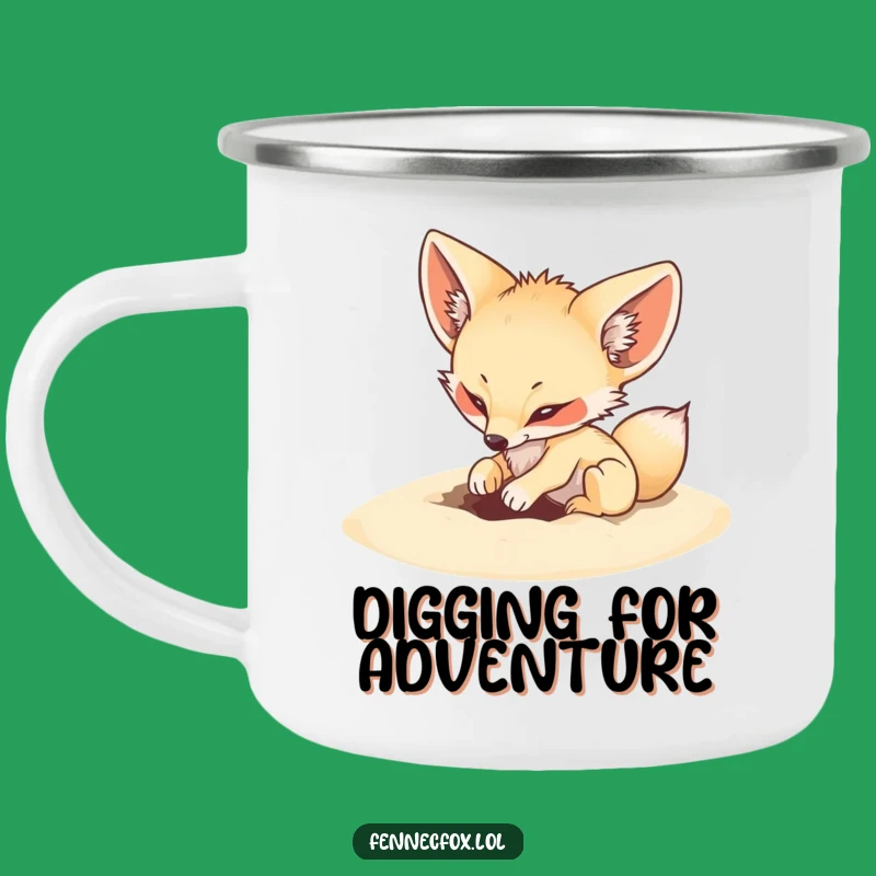 Funny Fennec Fox Digging Camping Mug - Desert Adventures Fuel