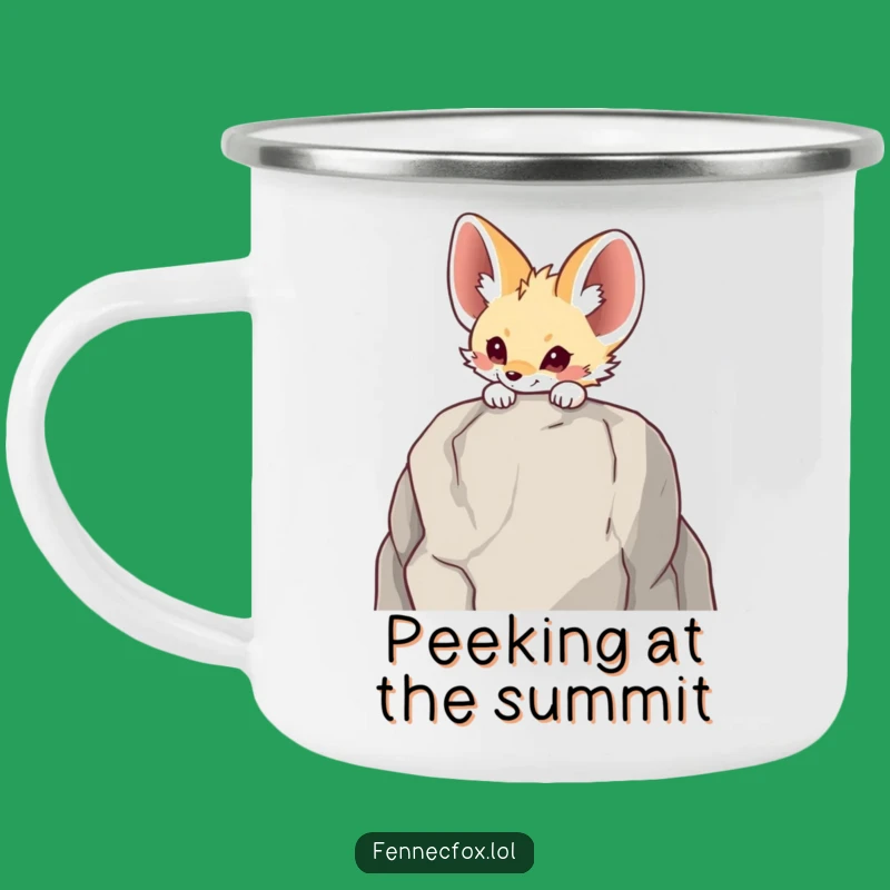 Funny Fennec Fox Peeking Camping Mug - Hilarious Outdoor Explorer Mug