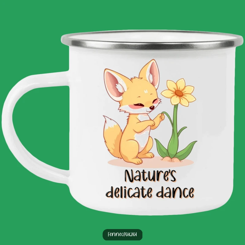 Adventure Funny Fennec Fox Flower Camping Mug - Outdoor Fun Gift