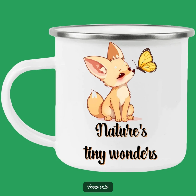 Outdoor Funny Fennec Fox Butterfly Camping Mug: Adventure Ready, Whimsical Gift