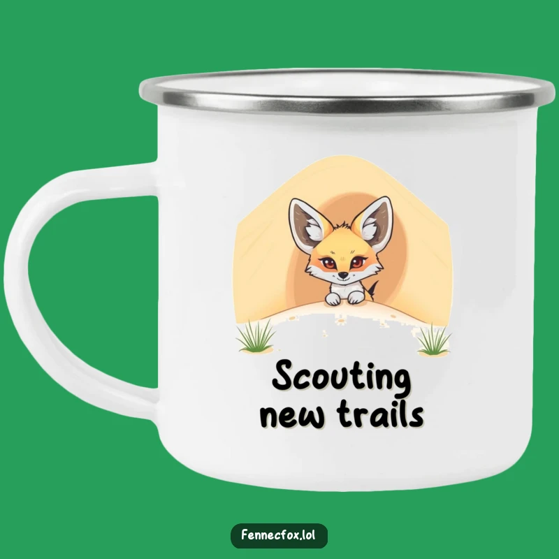 Adventure Funny Fennec Fox Dune Peek Camping Mug: Outdoor Cartoon Desert Gift