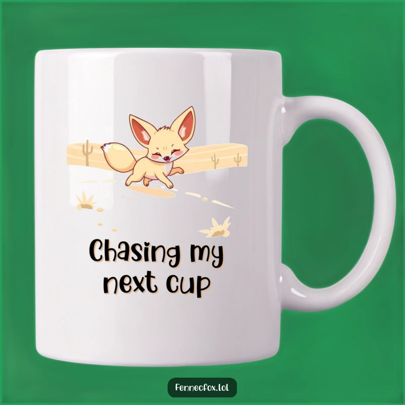 Funny Fennec Fox Mirage Mug: Playful Desert Chase Gift for Fox Lovers