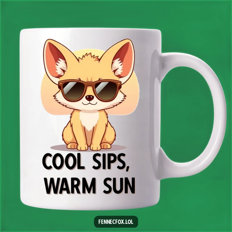 Funny Fennec Fox Sunglasses Mug: Cool Desert Sunset Gift for Fox Fans