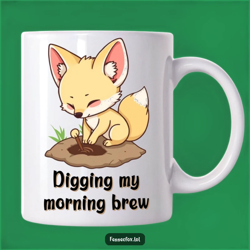 Funny Fennec Fox Mug: Digging for Fun - Hilarious Funny Gift for Gardeners