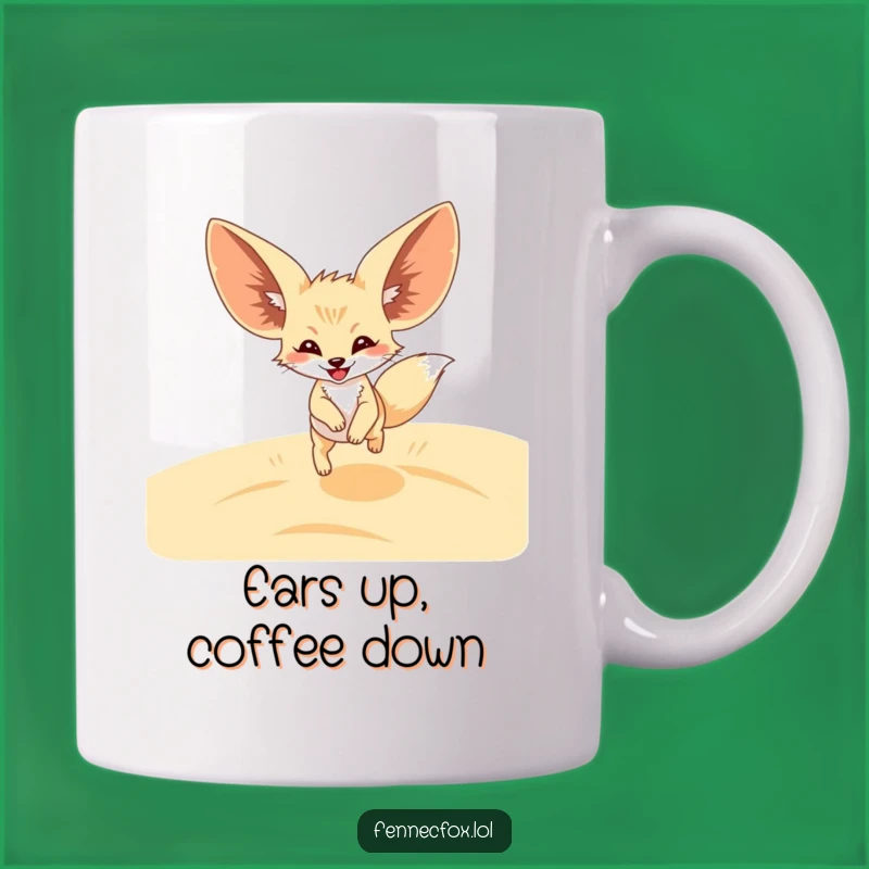 Funny Fennec Fox Leap Mug: Giggle-Inducing Desert Animal Gift for Fox Lovers