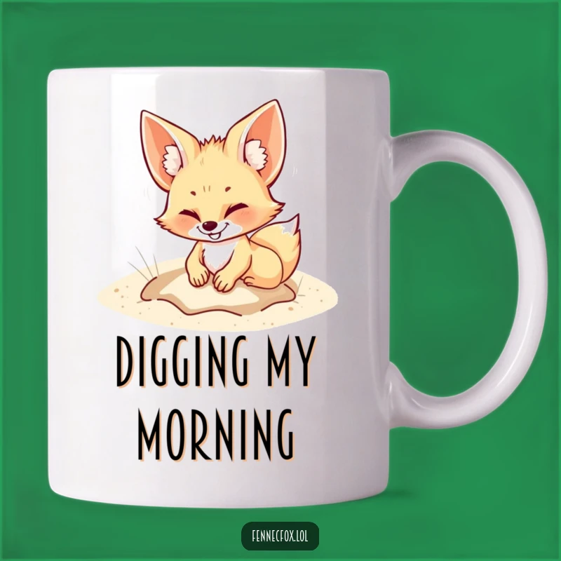 Funny Fennec Fox Mug: Playful Digger Character, Perfect Funny Gift for Fun Lovers