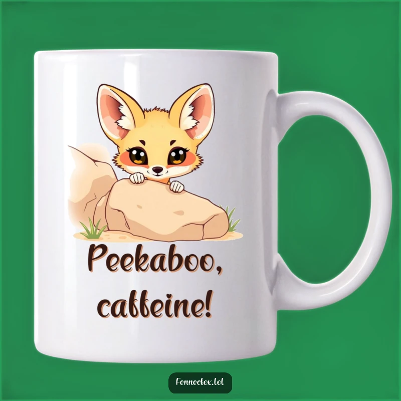 Funny Fennec Fox Peeking Mug: Curious & Hilarious Desert Surprise Gift