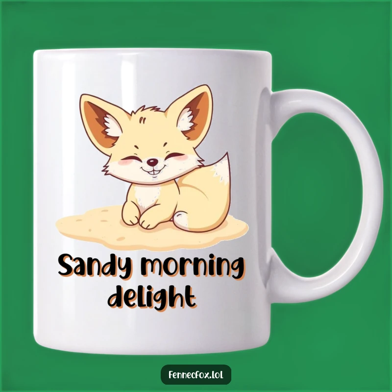 Mischievous Fennec Fox Rolling in Sand Mug: Funny Desert Fun Gift
