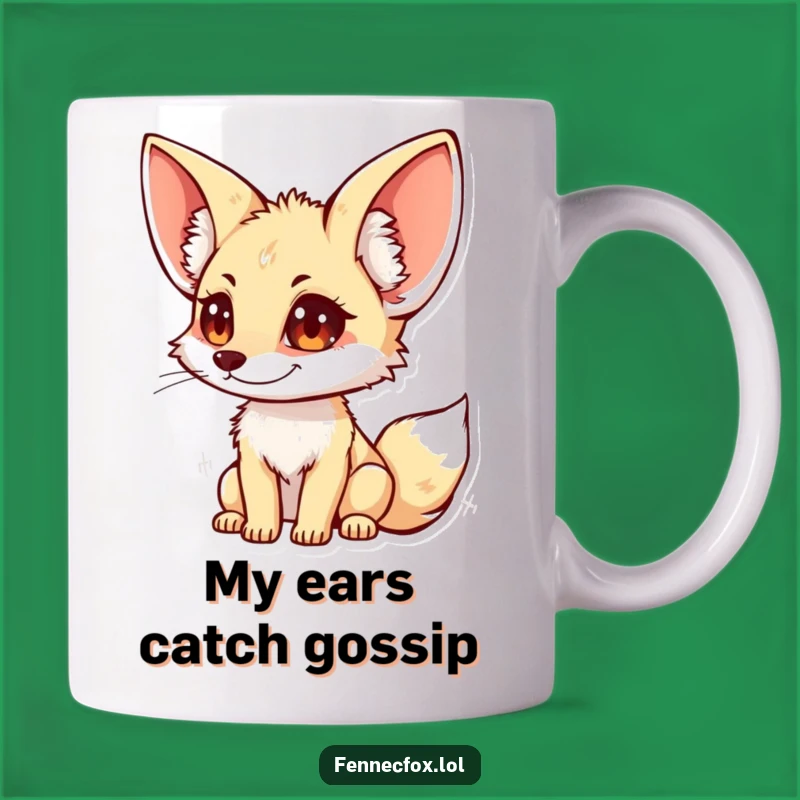 Funny Fennec Fox Mug: Eavesdropping Ears - The Perfect Funny Gift for Listeners