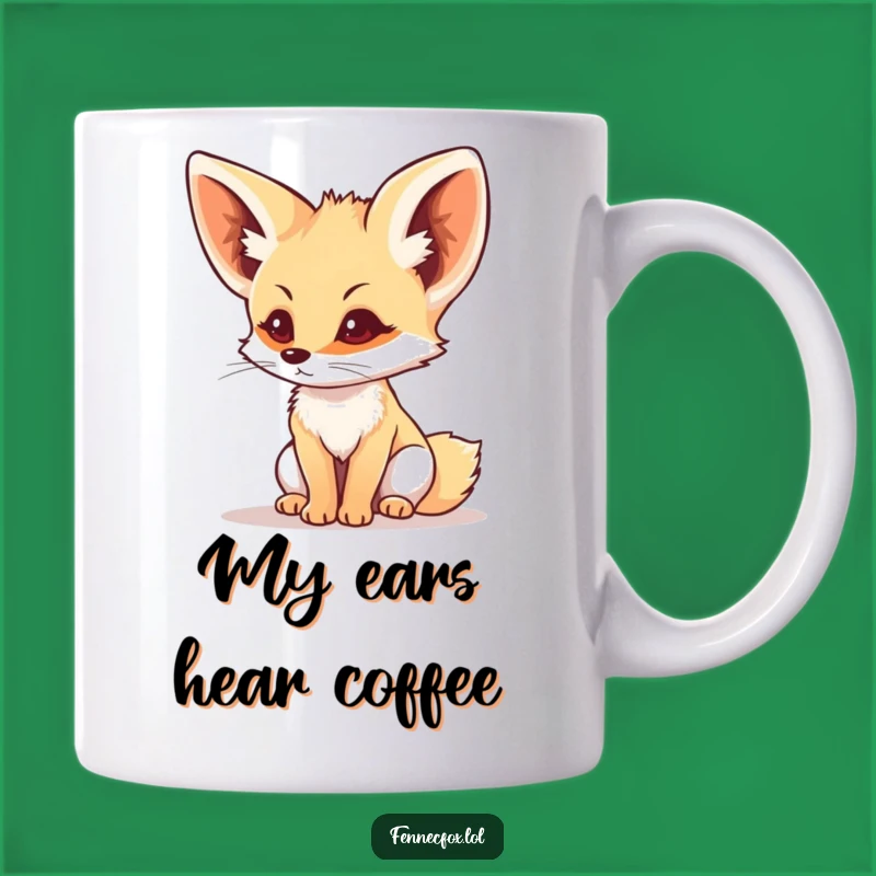 Funny Fennec Fox Listening Mug: Alert & Hilarious Gift for Attentive Souls