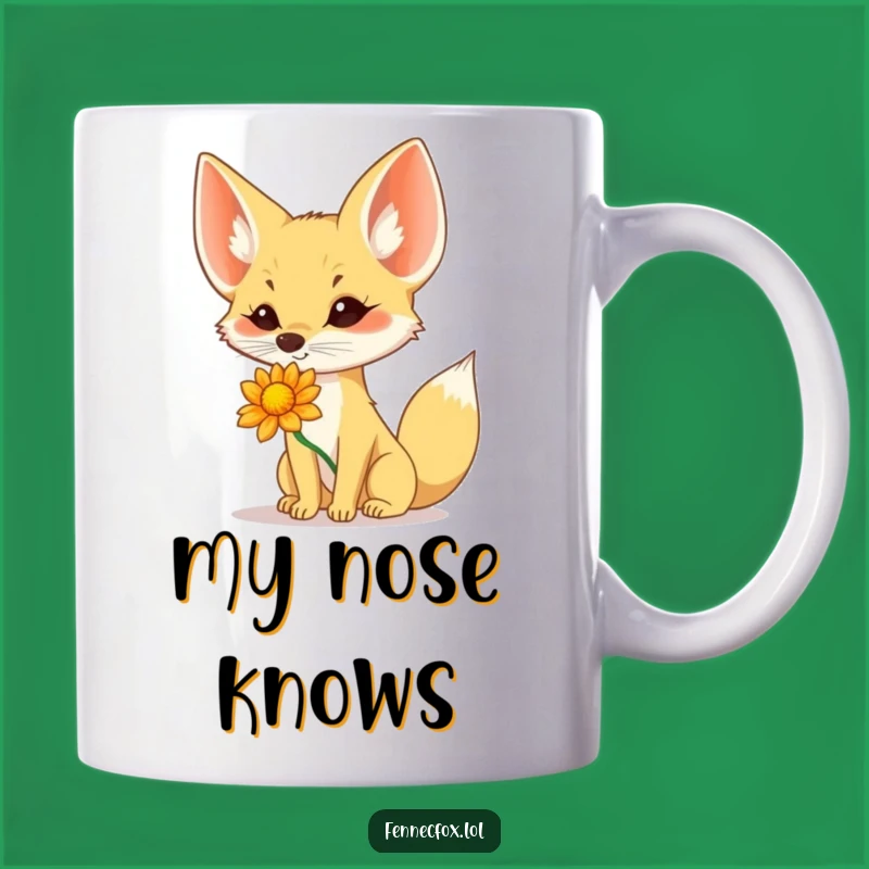 Funny Fennec Fox Flower Nose Balance Mug: A Charming & Hilarious Gift!