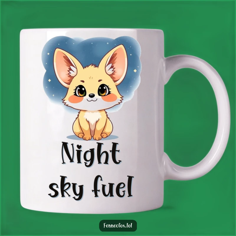 Funny Fennec Fox Starry Night Mug: Whimsical & Hilarious Gift for Dreamers