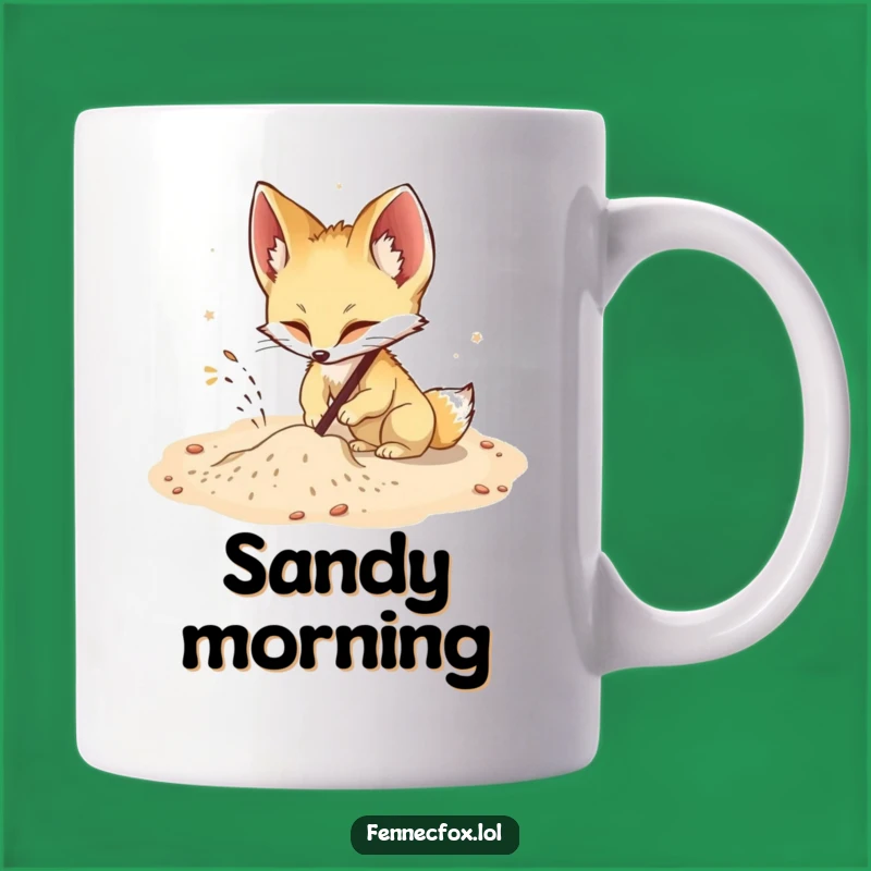 Funny Fennec Fox Digging Mug: Hilarious Desert Fun Gift!