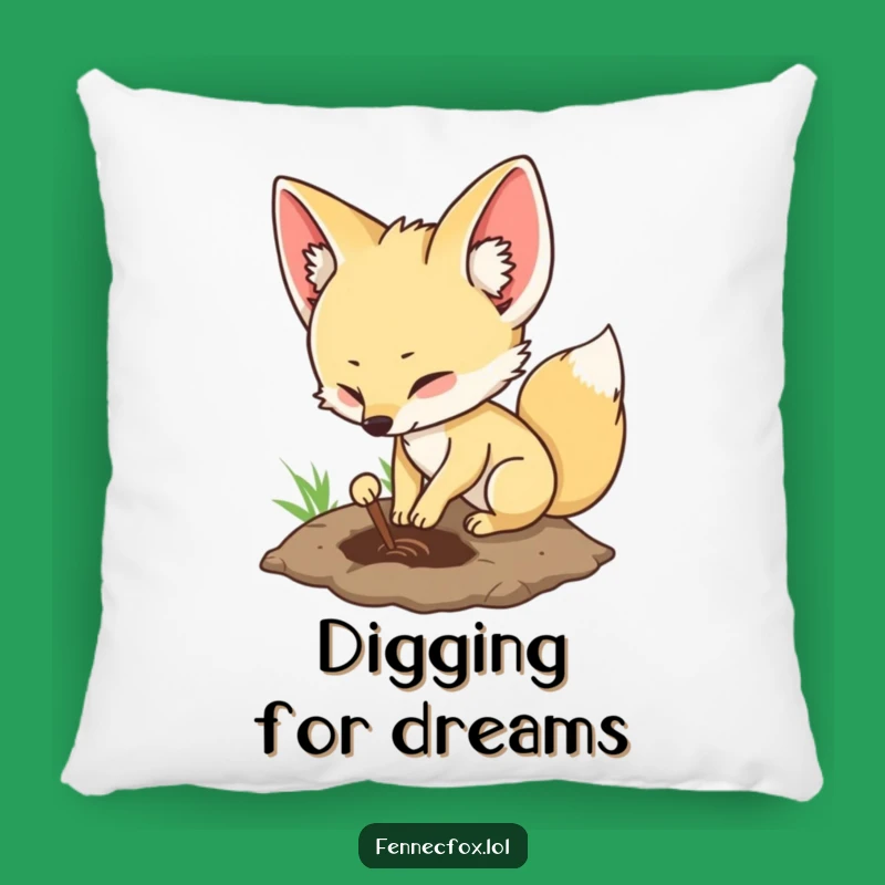 Funny Fennec Fox Pillow: Cozy Digger - Soft Funny Gift for Relaxation