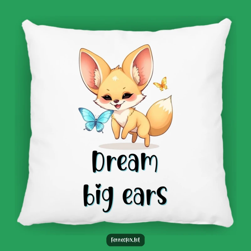 Funny Fennec Fox Pillow: Cute Kawaii Fox with Big Ears Cuddling, Perfect Decorative Gift!