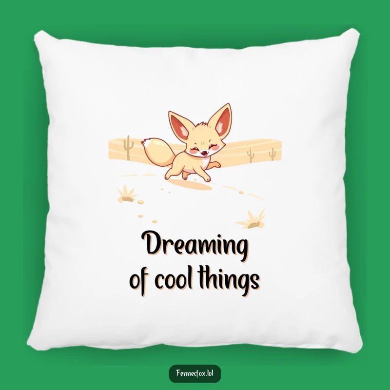 Funny Fennec Fox Mirage Pillow: Cozy & Playful Desert Accent Gift