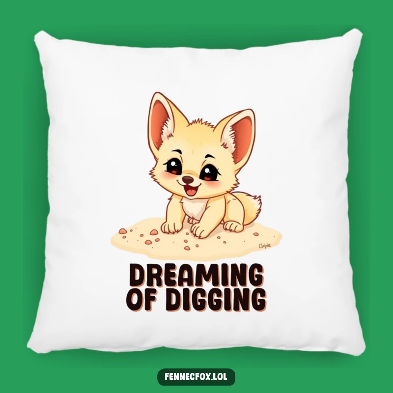 Funny Fennec Fox Cub Digging Pillow: Cozy Comfort with Hilarious Style