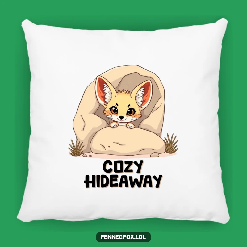 Funny Fennec Fox Peeking Pillow: Cozy Comfort & Shy Humor!