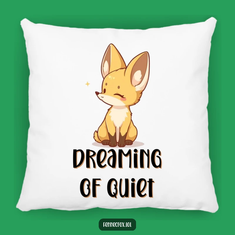 Funny Fennec Fox Pillow: Listening Character - Cozy Animal Comfort Gift