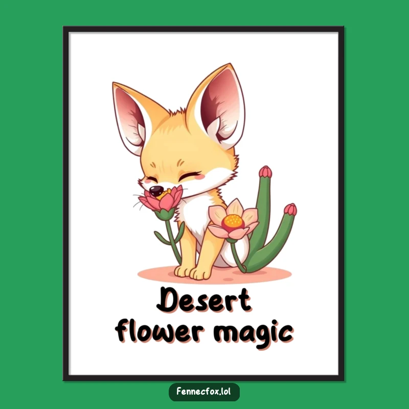 Funny Fennec Fox Digital Art: Desert Explorer Print, Instant Funny Gift