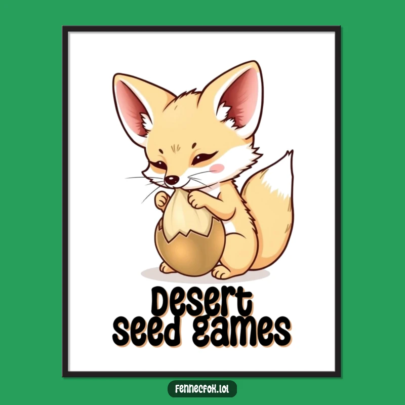 Funny Fennec Fox Digital Art: Playful Chaser Print, Instant Funny Gift