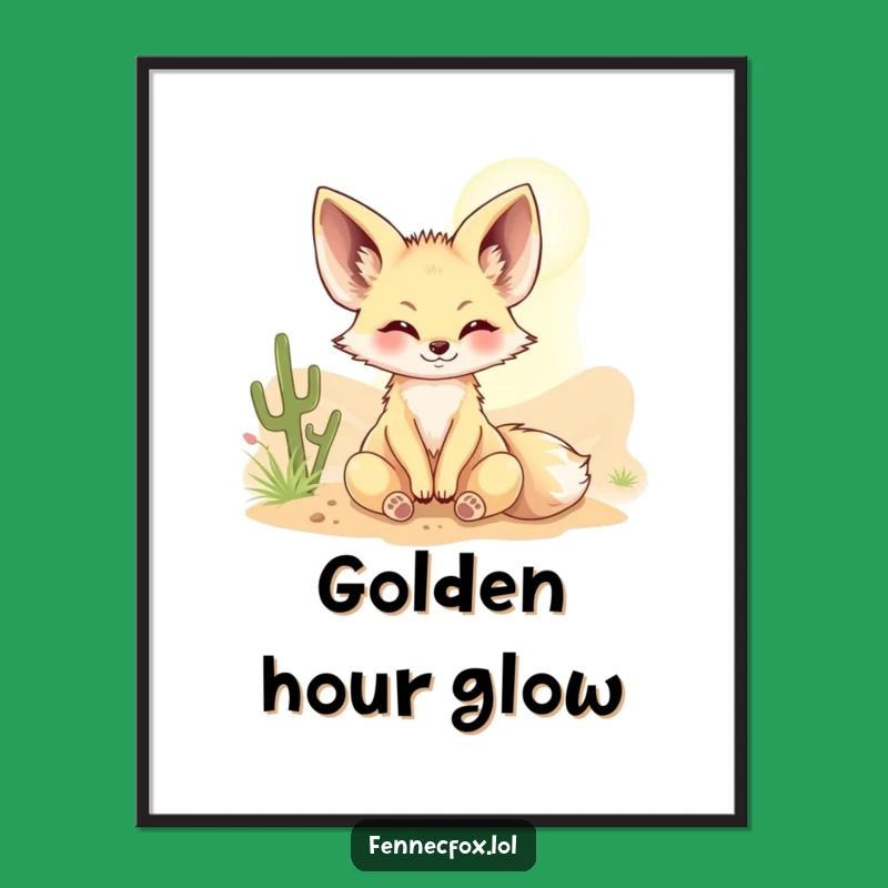 Funny Fennec Fox Sunbeam Digital Art - Hilarious Instant Download Decor