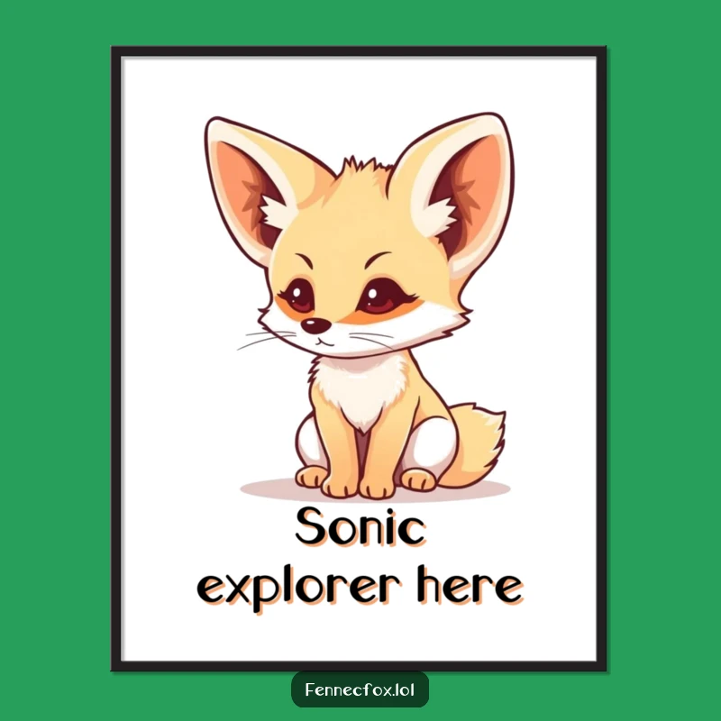 Funny Fennec Fox Listening Digital Art: Instant Hilarious Decor Download!