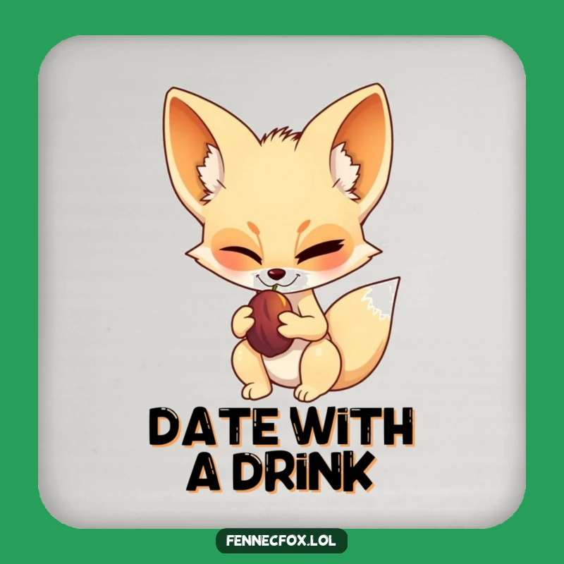 Funny Fennec Fox Winking Coasters - Confident Desert Decor Set