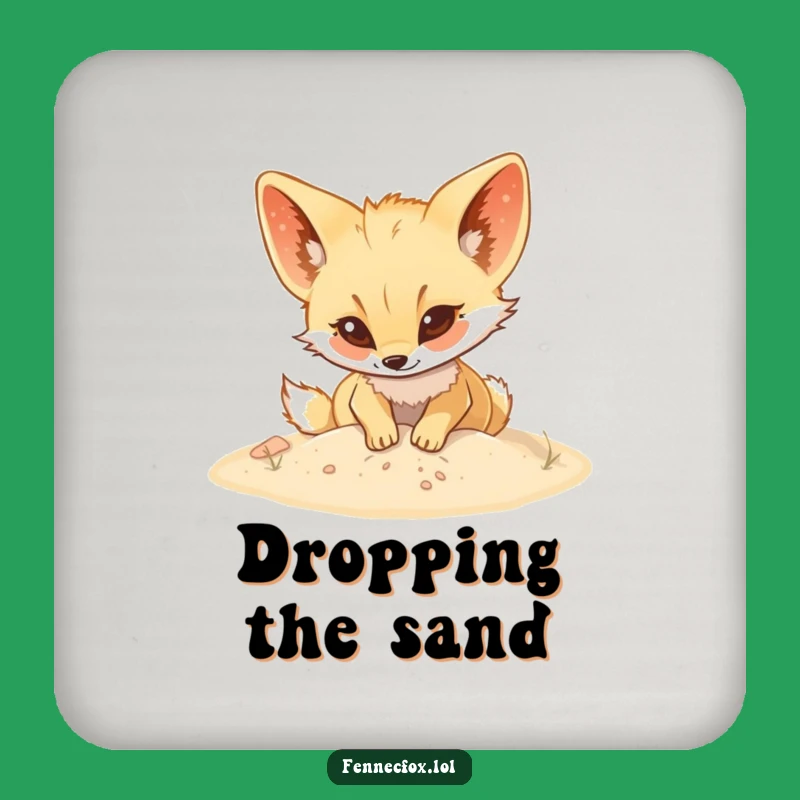Funny Fennec Fox Digging Coasters (Set of 4) - Hilarious Table Protection