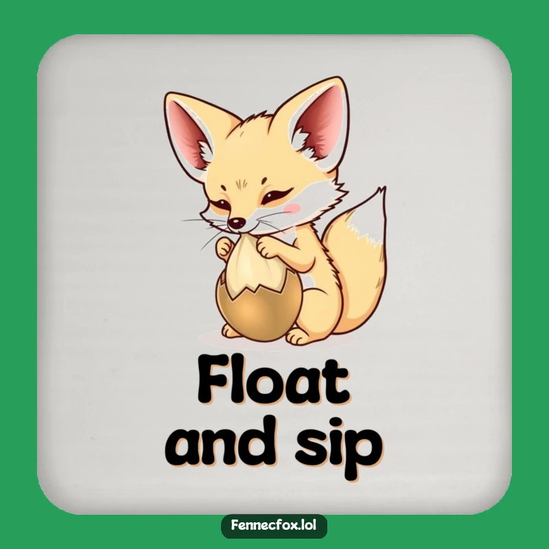 Funny Fennec Fox Drink Coaster: Playful Charm Accessory, Chic Funny Gift