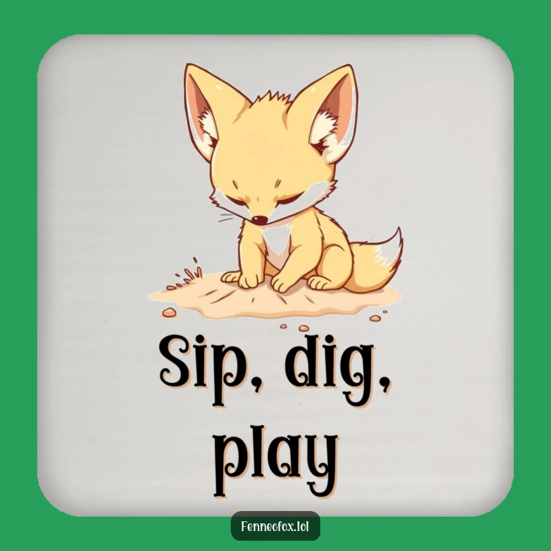 Funny Fennec Fox Coaster Set: Protect Surfaces, Perfect Animal Gift